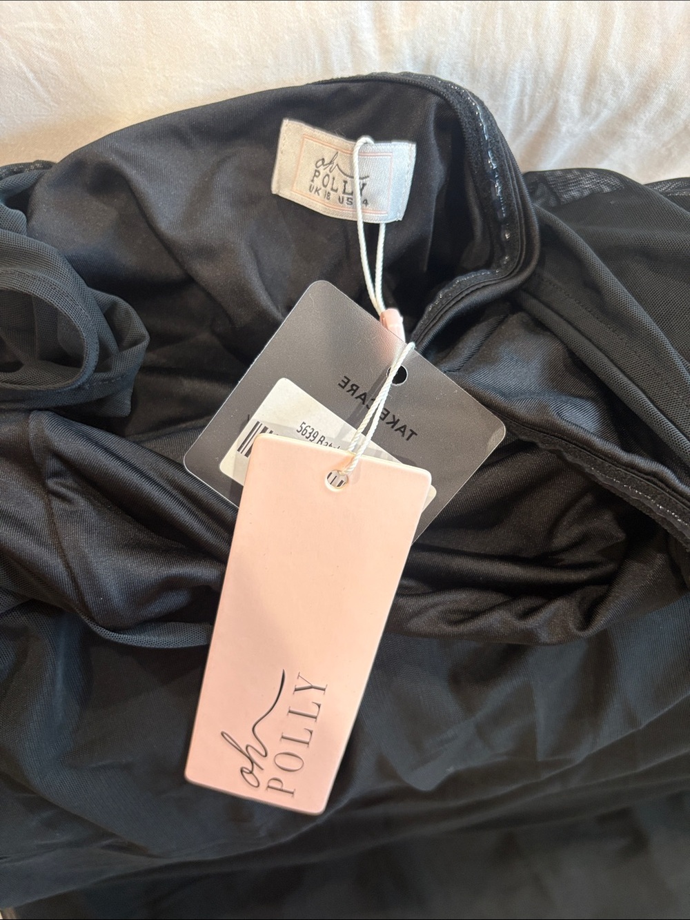 Oh Polly Black Sheer one shoulder dress with Tags